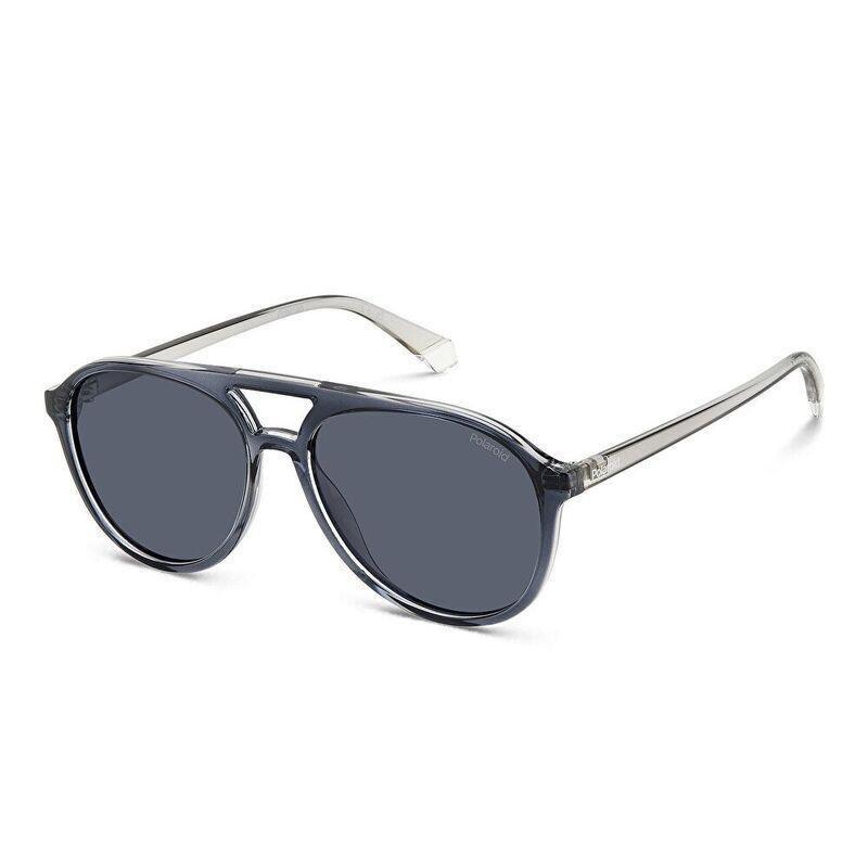 Polaroid Logo Unisex Aviator Sunglasses - Grey / Blue (191574001), , large image number 0