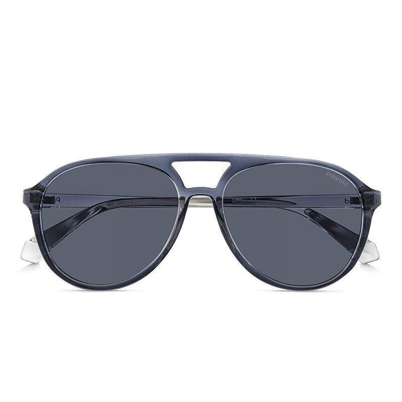 Polaroid Logo Unisex Aviator Sunglasses - Grey / Blue (191574001), , large image number 1