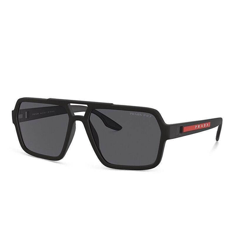 Prada Linea Rossa Wide Rectangle Sunglasses - Black / Polarized Dark Gray (163605003), , large image number 0