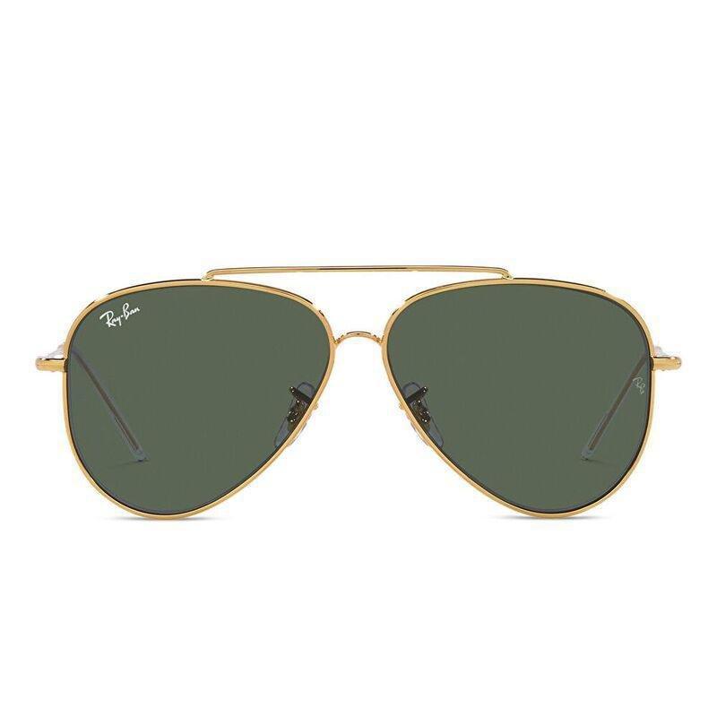 Ray-Ban Reverse Unisex Aviator Sunglasses - Gold / Dark Green (187585001), , large image number 0