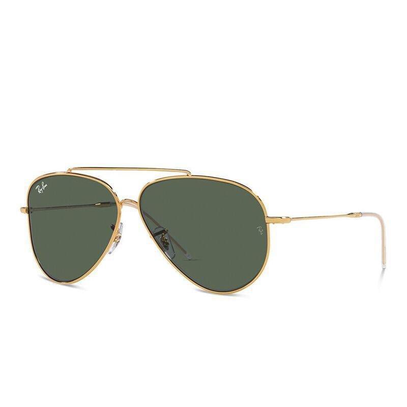 Ray-Ban Reverse Unisex Aviator Sunglasses - Gold / Dark Green (187585001), , large image number 1