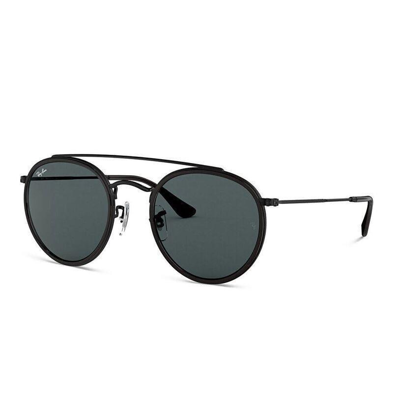 Ray-Ban Unisex Round Sunglasses - Black / Blue (117391007), , large image number 1