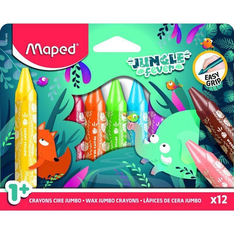 Maped Jungle Fever Jumbo Wax Crayons (Set of 12), , medium