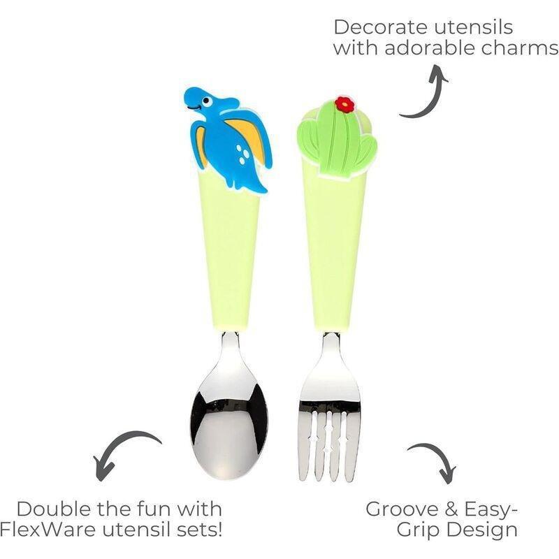 Flex & Lock Flexwarez 5 Kids Cutlery Charms Set - Dino (Set of 2), , large image number 2