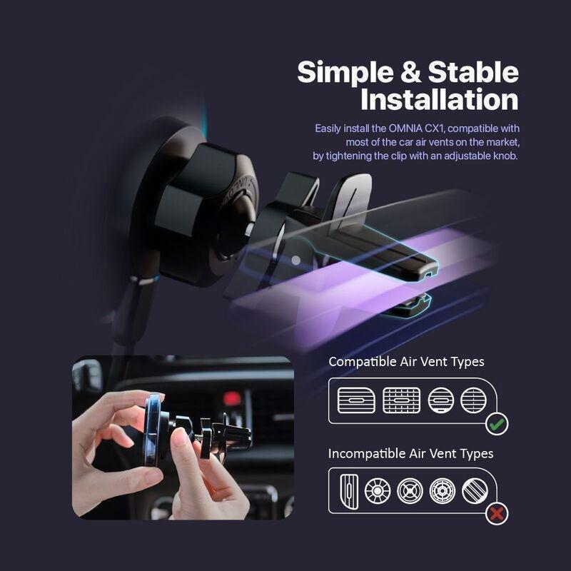 Adam Elements Omnia CX1 Magnetic Wireless Charging Car Mount - Black, , large image number 4