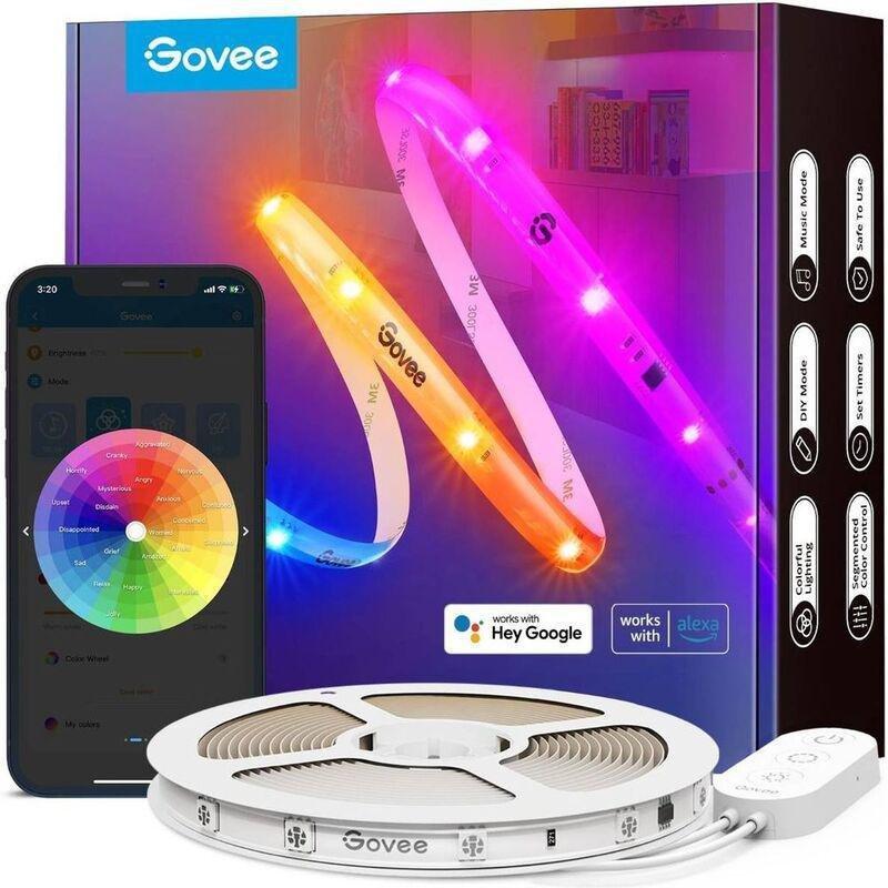 Govee RGB IC Wi-Fi + Bluetooth LED Strip Lights With Protective Coating (5m), , large image number 0