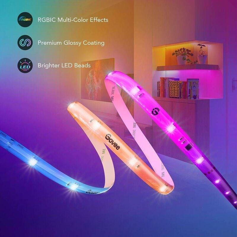 Govee RGB IC Wi-Fi + Bluetooth LED Strip Lights With Protective Coating (5m), , large image number 1
