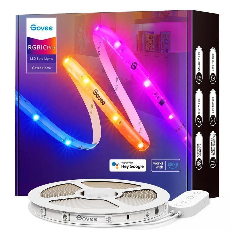 Govee RGB IC Wi-Fi + Bluetooth LED Strip Lights With Protective Coating (10m), , large image number 0
