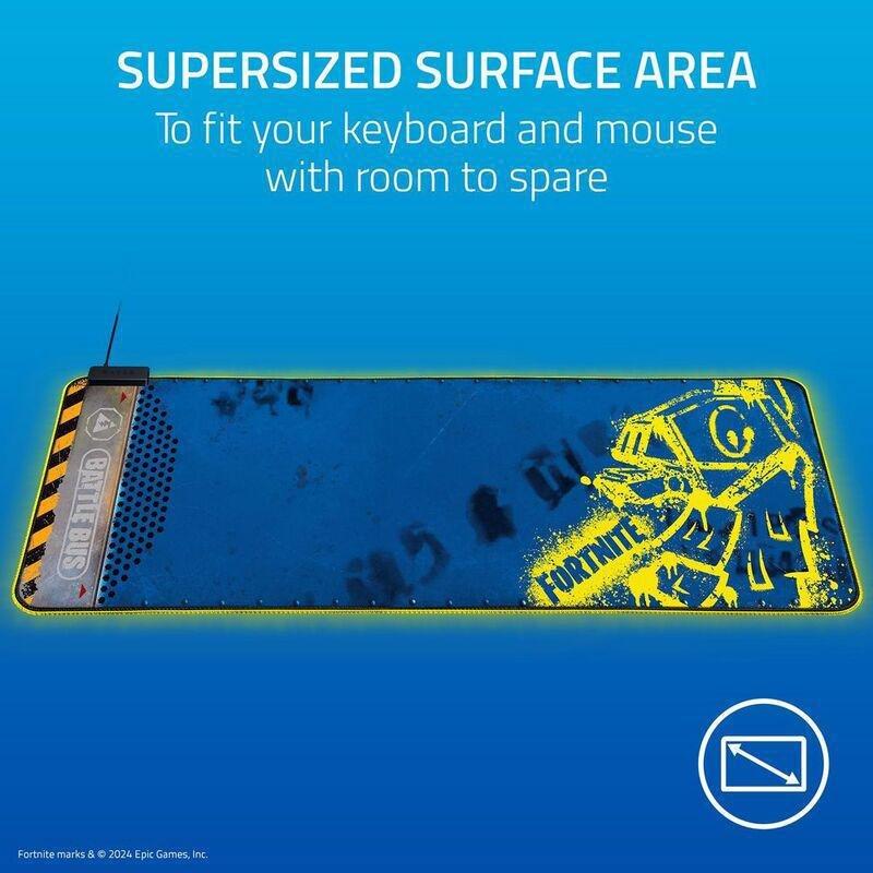 Razer Goliathus Extended Chroma Oversized Soft Gaming Mouse Mat Powered By Razer Chroma - (Fortnite Special Edition) (11.58 X 36.25 X 0.12-Inch), , large image number 3