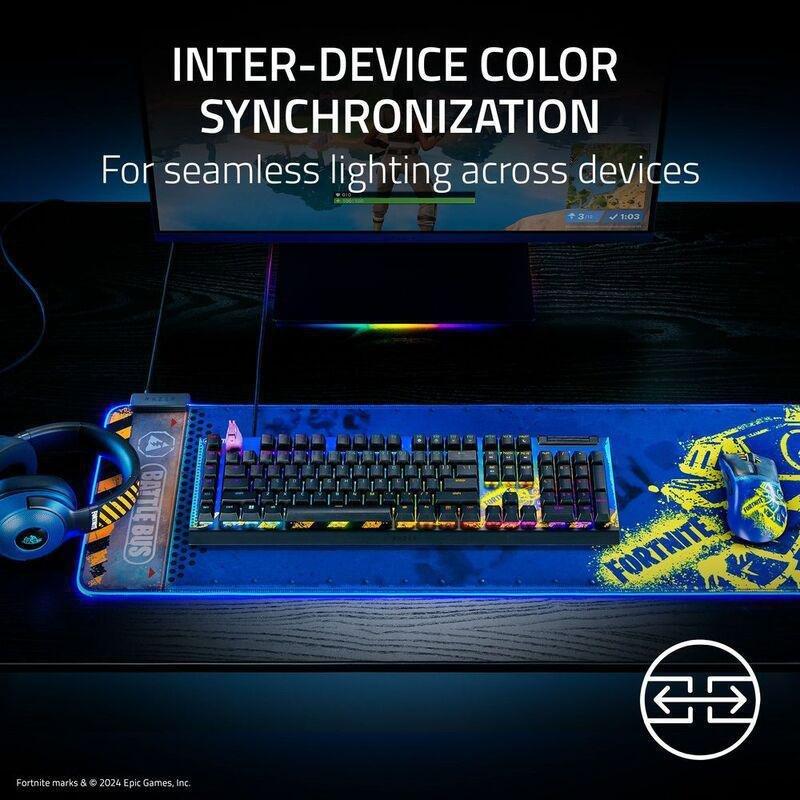 Razer Goliathus Extended Chroma Oversized Soft Gaming Mouse Mat Powered By Razer Chroma - (Fortnite Special Edition) (11.58 X 36.25 X 0.12-Inch), , large image number 5