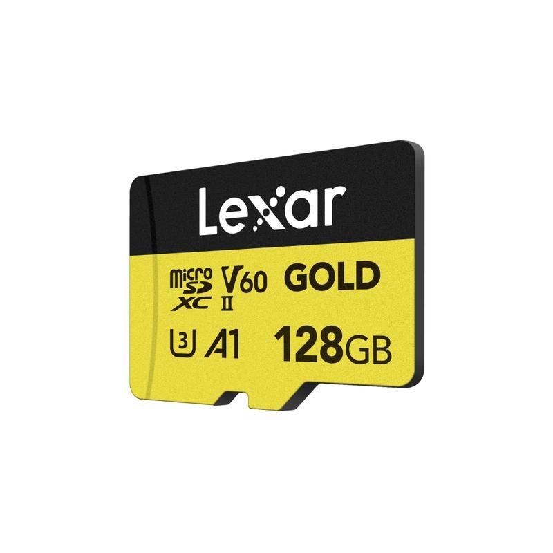 Lexar 128GB Lexar Gold MicroSDXC UHS-II Cards/ Up To 280MB/S Read And 100MB/S Write C10 A1 V60 U3/ Full-HD & 4K Video, , large image number 0