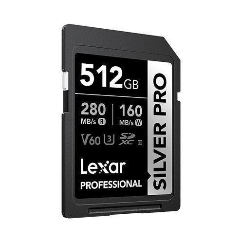 Lexar 512GB Lexar Professional Silver Pro SDXc UHS-II Card/Up To 280MB/s Read/ 160MB/s Write/ C10 U3 V60, , large image number 1