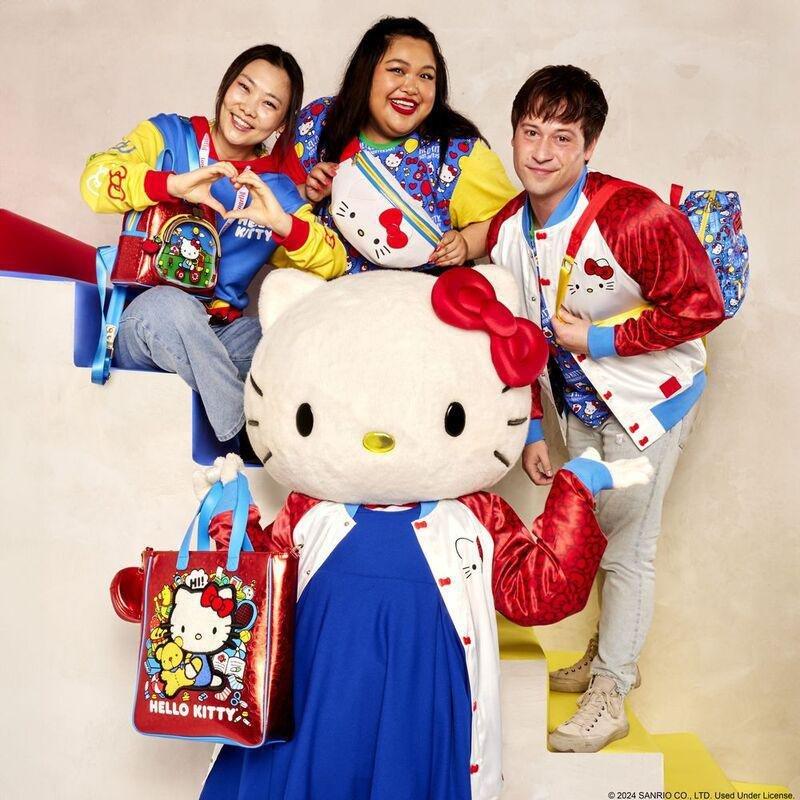 Loungefly Leather Hello Kitty 50th Anniversary Classic Alloverprintnylon Square Mini Backpack, , large image number 3