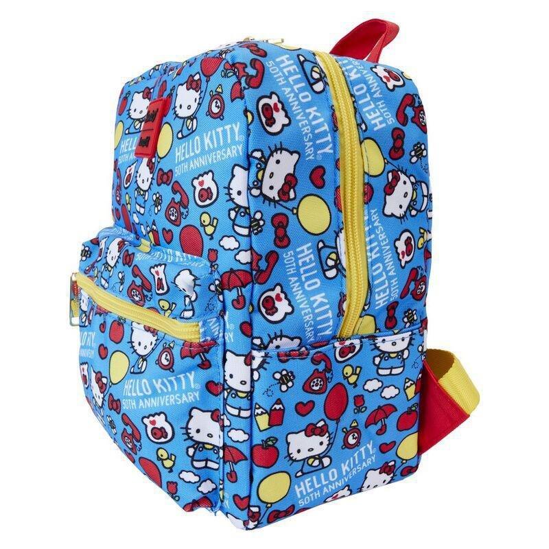 Loungefly Leather Hello Kitty 50th Anniversary Classic Alloverprintnylon Square Mini Backpack, , large image number 5