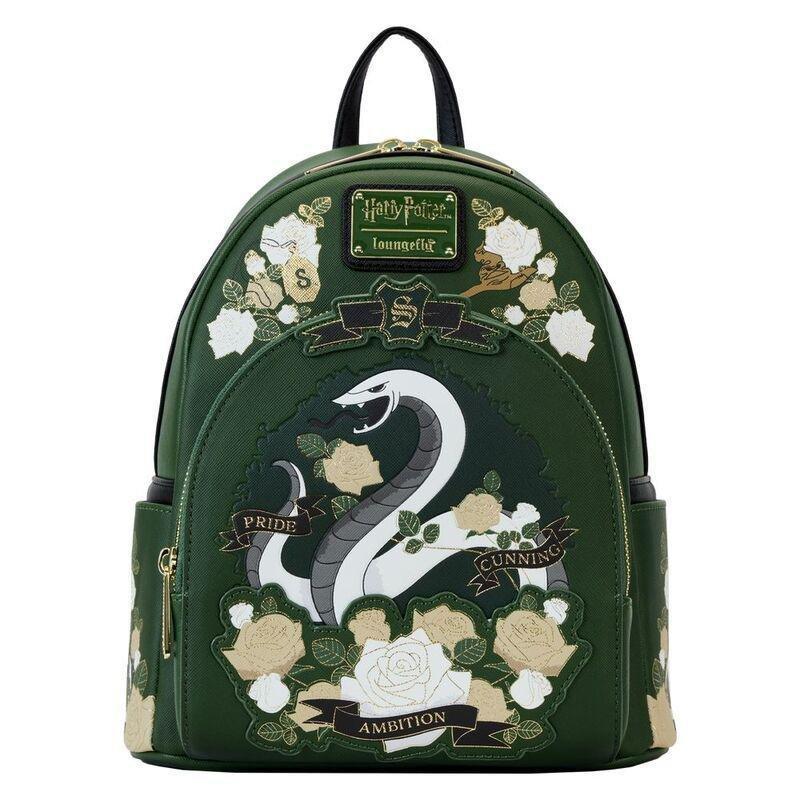 Loungefly Leather Harry Potter Slytherin House Tattoo Mini Backpack, , large image number 0