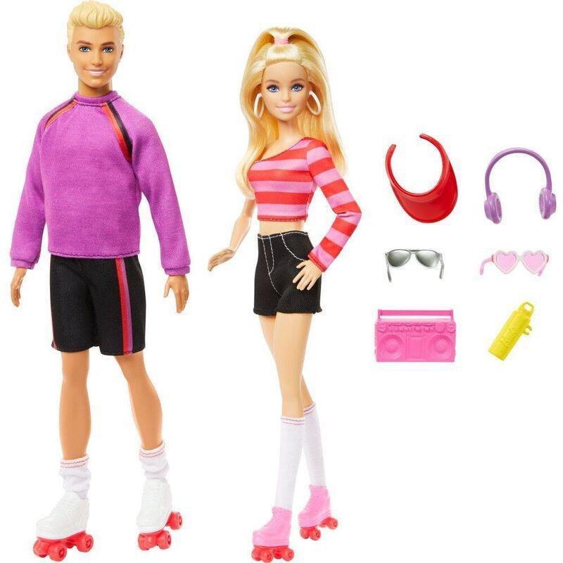Barbie Fashionistas 65th Anniversary 2 Doll Set Roller-Skating with Ken & 6 Accessories, , medium