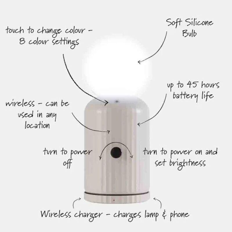 Lund London Wireless Lamp And Charger - White, , large image number 1