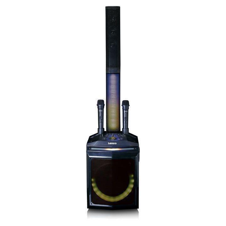 Lenco PA-220BK Bluetooth Party Speaker with 2 Wireless Microphones / Front and Column Lighting, , large image number 2