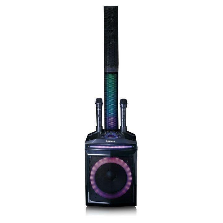 Lenco PA-220BK Bluetooth Party Speaker with 2 Wireless Microphones / Front and Column Lighting, , large image number 4