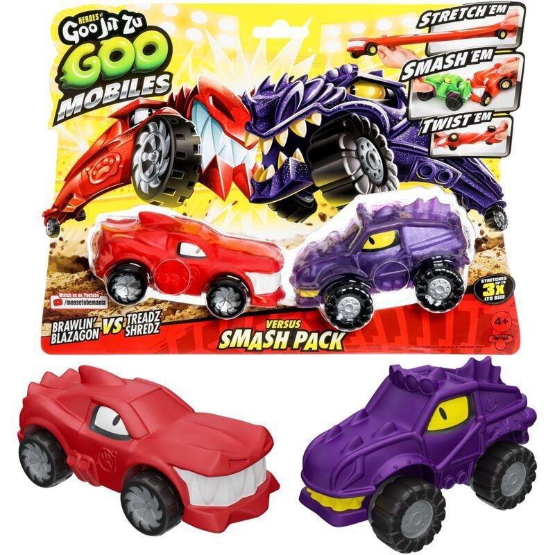 Heroes Of Goo Jit Zu Goo Mobiles Versus Brawlin Blazagon Vs Treadz Shredz Smash Pack (Pack of 2), , large image number 1
