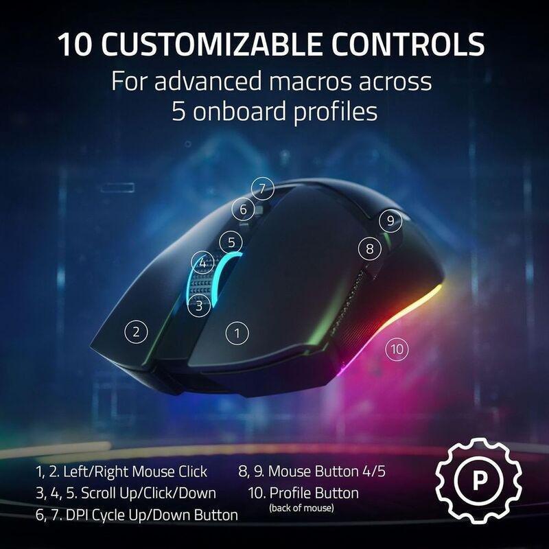 Razer Cobra Pro Customizable Wireless Gaming Mouse - White, , large image number 1