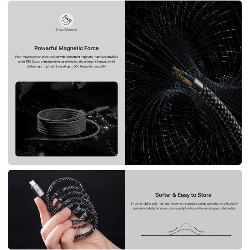 ADAM elements CASA MS200 USB-C to USB-C 60W Magnetic Charging Cable 2m - Titanium, , large image number 1