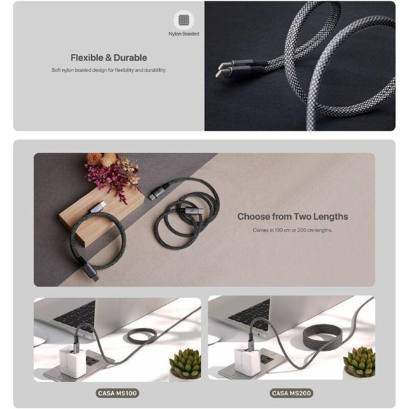 ADAM elements CASA MS200 USB-C to USB-C 60W Magnetic Charging Cable 2m - Titanium, , large image number 3