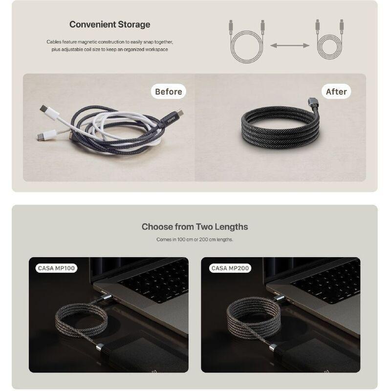 ADAM elements CASA MP100 USB-C to USB-C 240W Magnetic Charging Cable 1m - Gray, , large image number 2