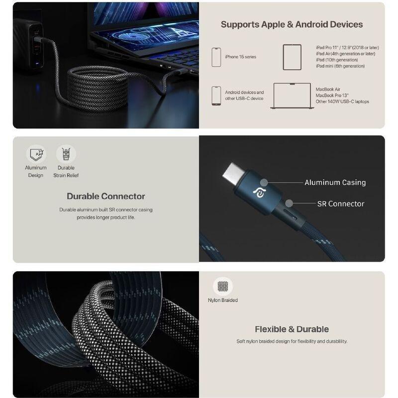 ADAM elements CASA MP100 USB-C to USB-C 240W Magnetic Charging Cable 1m - Titanium, , large image number 0