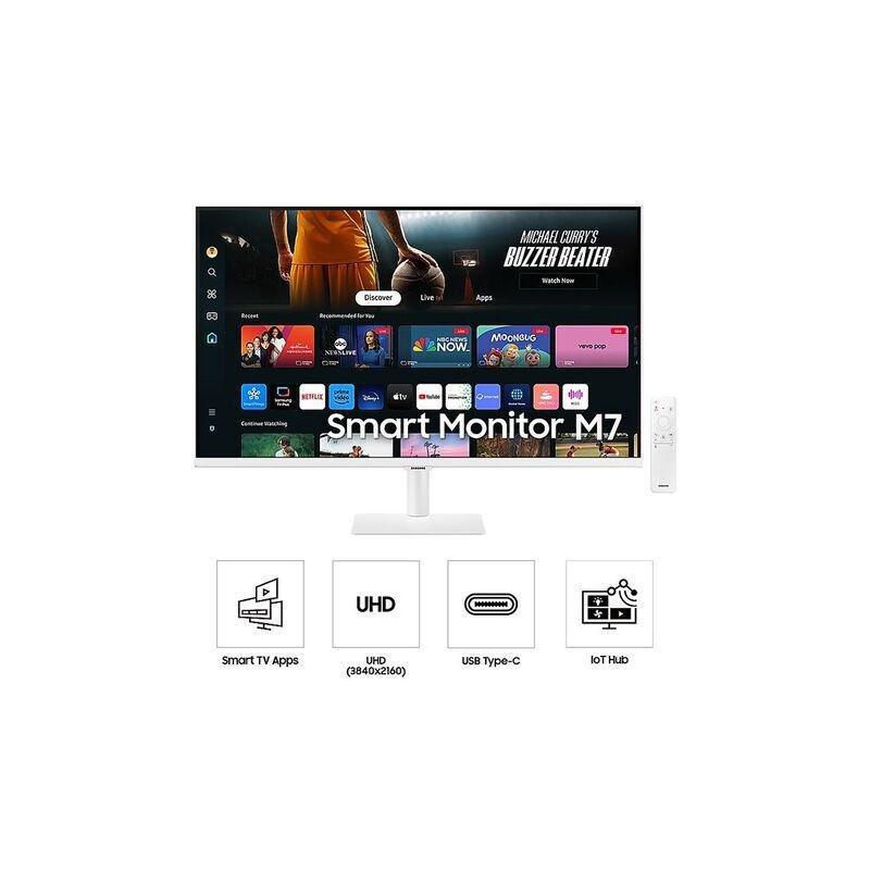 Samsung 32-inch Smart Monitor M7 M70D UHD - White, , large image number 3