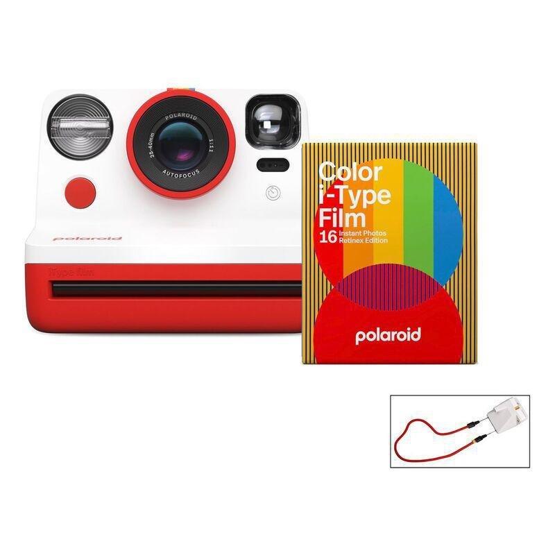 Polaroid Now 2 Instant Camera - Red + COLOR FILM DOUBLE Pack ROUND FRAME + Free Multi Color Starp (Bundle), , large image number 0