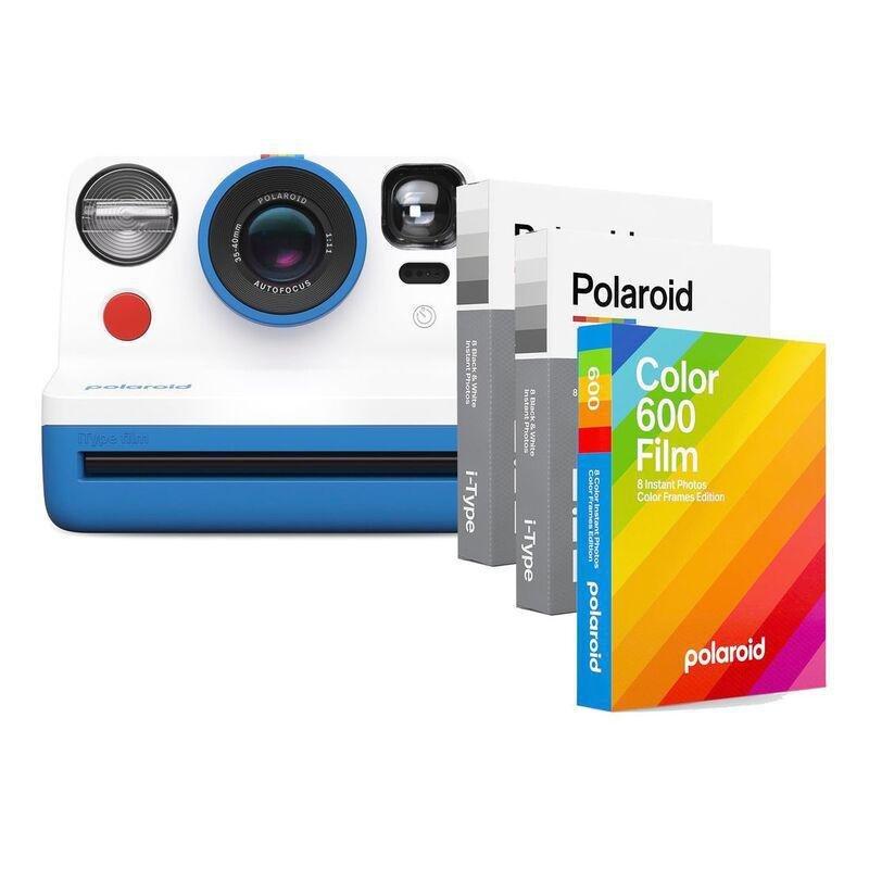 Polaroid Now 2 Instant Camera - Blue + Color film for 600 + 2 Packs of B&W Film (Bundle), , large image number 0