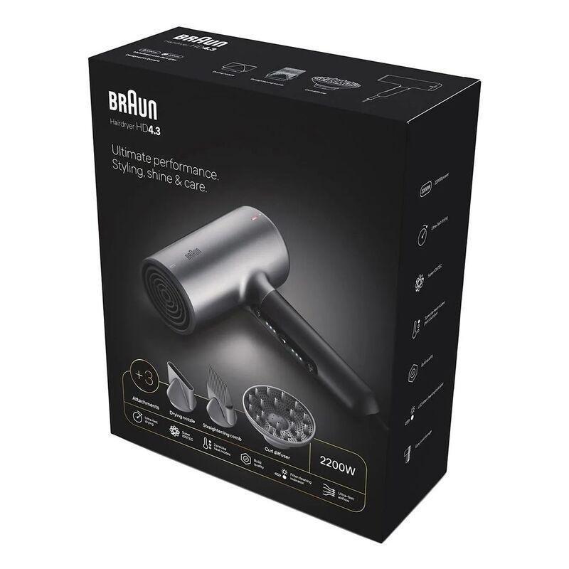 Braun Hairdryer HD4.3 Hair Dryer 2200W BRHD435SDE - Electro Grey, , large image number 5