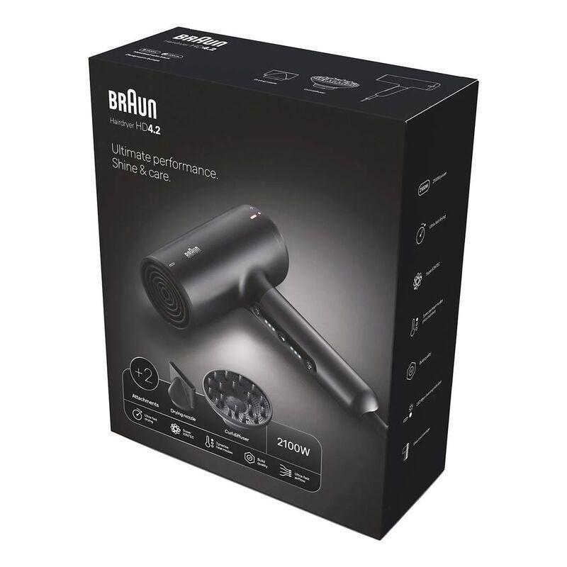Braun Hairdryer HD4.2 Hair Dryer 2100W BRHD425SDE - Electro Black, , large image number 3