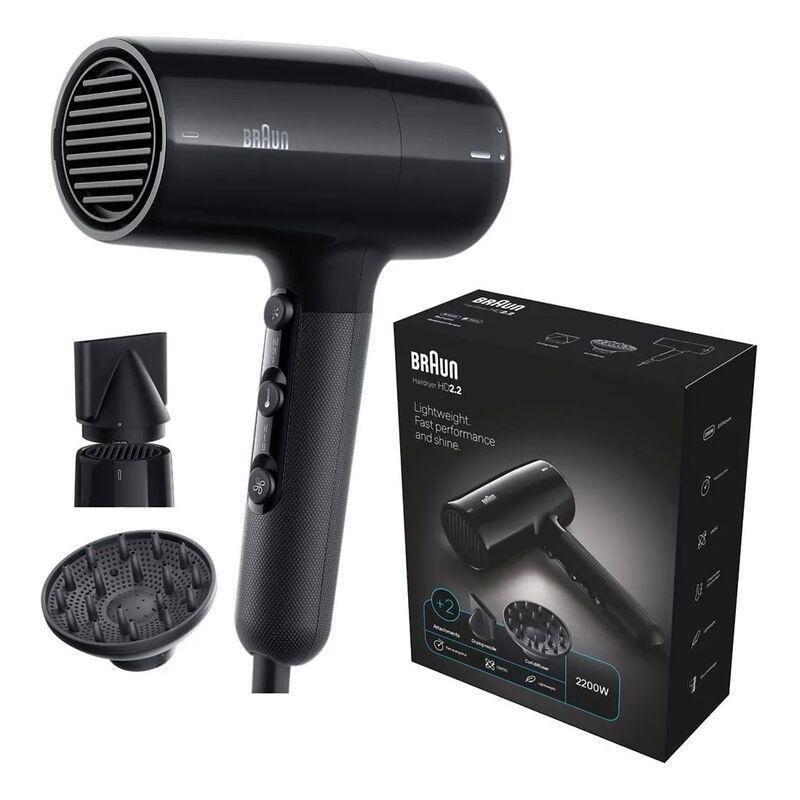 Braun Hairdryer HD2.2 Hair Dryer 2200W BRHD225SDE - Ion Black, , medium