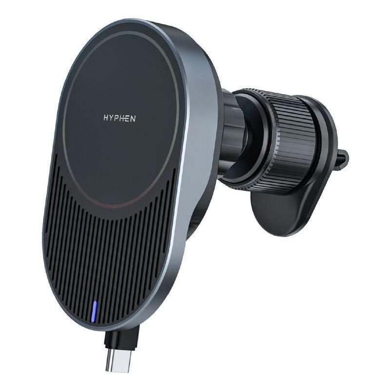 Hyphen MAGT WC15 MagSafe Wireless Car Charger 15W With Built In Type C Cable - Black, , medium