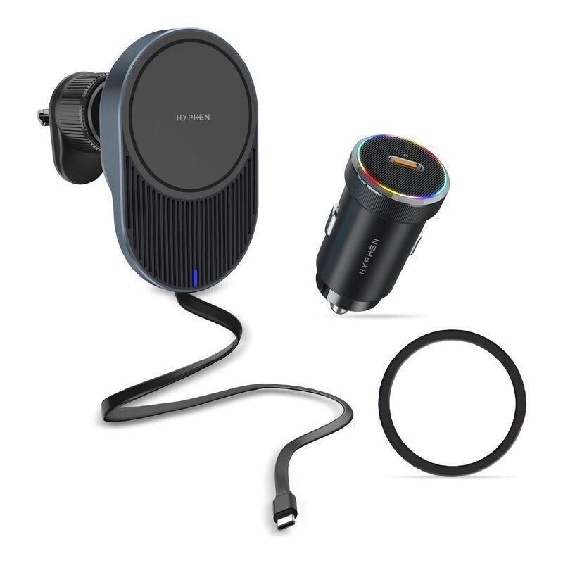 Hyphen MAGT WC15 MagSafe Wireless Car Charger 15W With Built In Type C Cable - Black, , large image number 9