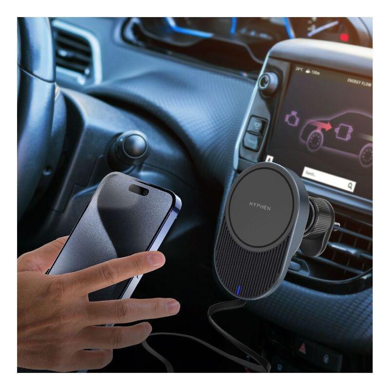 Hyphen MAGT WC15 MagSafe Wireless Car Charger 15W With Built In Type C Cable - Black, , large image number 10