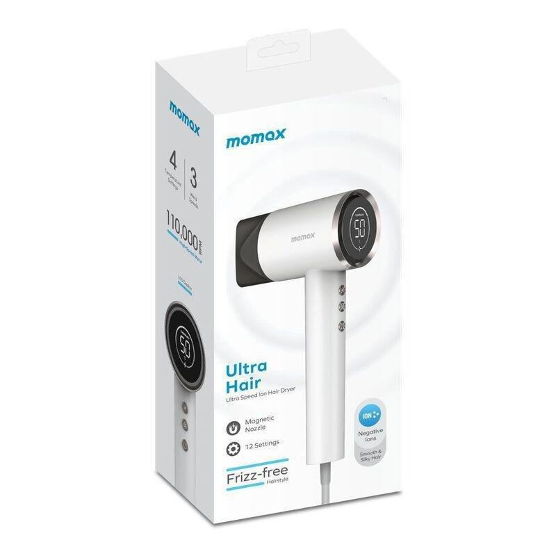 Momax Ultra Hair Ultra-Speed Ion Hair Dryer - White, , large image number 6