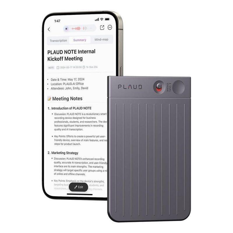 PLAUD Note AI Voice Recorder - Black, , large image number 0