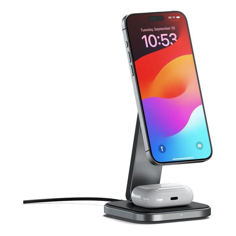 Satechi Wireless Charger 2-In-1 Foldable Qi2 Stand - Space Gray, , large image number 3