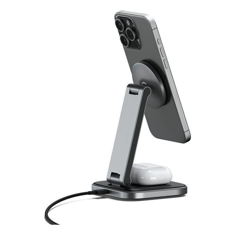 Satechi Wireless Charger 2-In-1 Foldable Qi2 Stand - Space Gray, , large image number 4