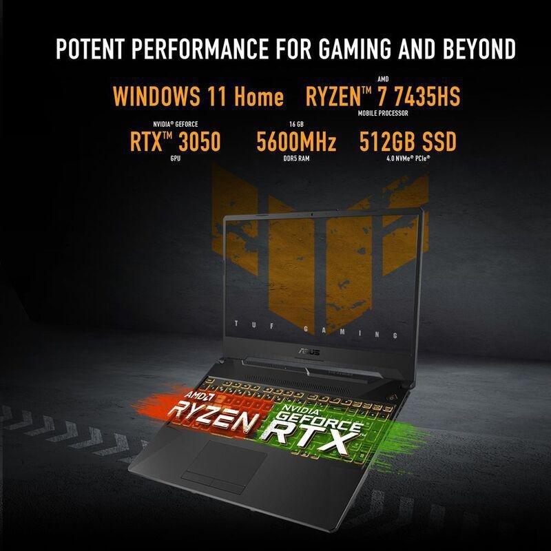 ASUS TUF Gaming A15 Laptop - FA506NCR-HN044W - AMD Ryzen 7 7435HS/16GB RAM/512GB SSD/NVIDIA GeForce RTX 3050 4GB/15.6" FHD (1920x1080) 144Hz/Window..., , large image number 5