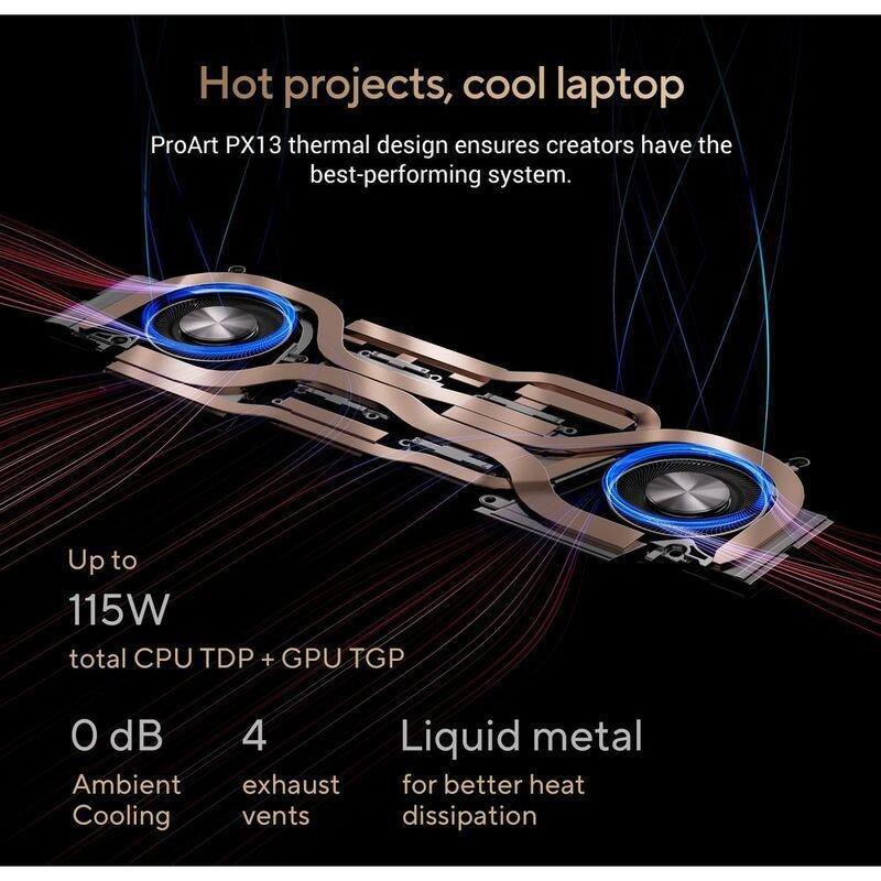 ASUS ProArt PX13 OLED Laptop - HN7306WI-OLED12C32W - AMD Ryzen AI 9 HX 370/32GB RAM/2TB SSD/NVIDIA GeForce RTX 4070 8GB/13.3" OLED 3K (2880x1800) T..., , large image number 3
