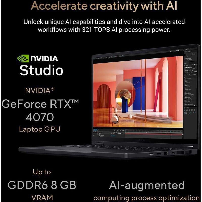 ASUS ProArt PX13 OLED Laptop - HN7306WI-OLED12C32W - AMD Ryzen AI 9 HX 370/32GB RAM/2TB SSD/NVIDIA GeForce RTX 4070 8GB/13.3" OLED 3K (2880x1800) T..., , large image number 6