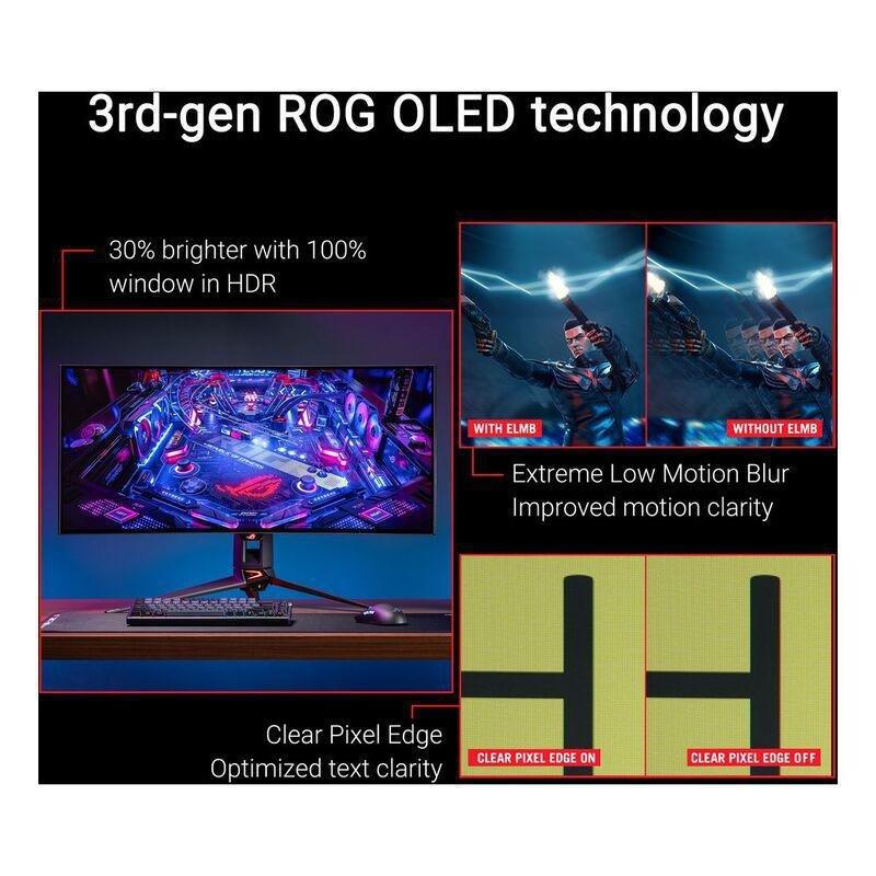 ASUS ROG Swift OLED PG39WCDM Gaming Monitor 39-inch (3440x1440) Curved OLED Panel/240Hz, , large image number 4