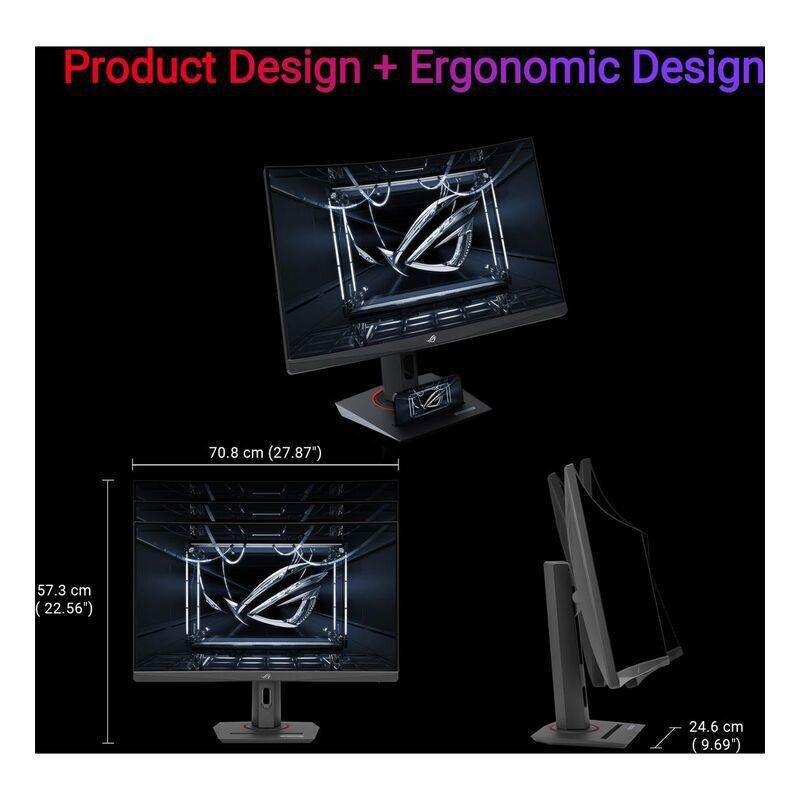 ASUS ROG Strix XG32WCS USB Type-C Gaming Monitor 32-inch (2560x1440) Curved/180Hz, , large image number 2