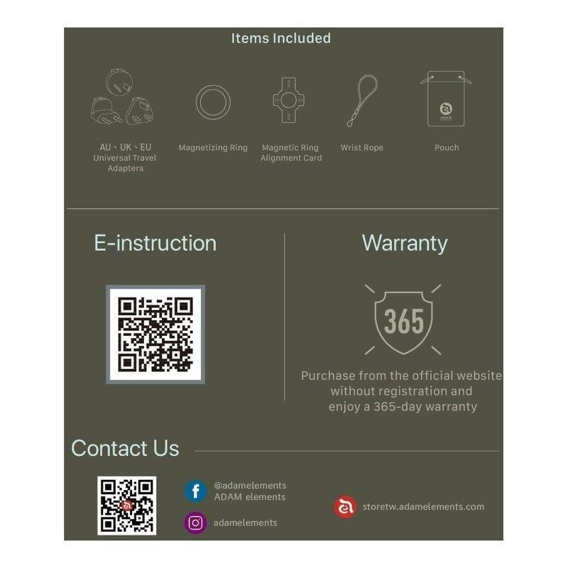 ADAM Elements GRAVITY X5 5-in-1 Ultra Compact Power Bank 15000mAh with USB-C & Lightning cable - Black, , large image number 3