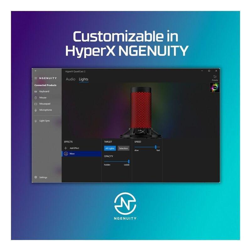HyperX QuadCast 2 Condenser Gaming Microphone - Black, , large image number 2