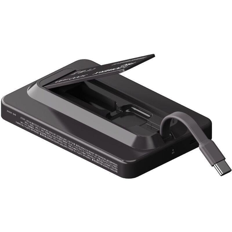 Momax 1-Power X Pro 5000mAh Magnetic Wireless Power Bank With Stand And Built-In USB-C Cable - Black, , large image number 1